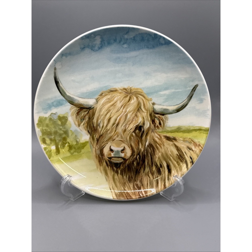 Market Square Highland Cow Salad Plate 8.5"